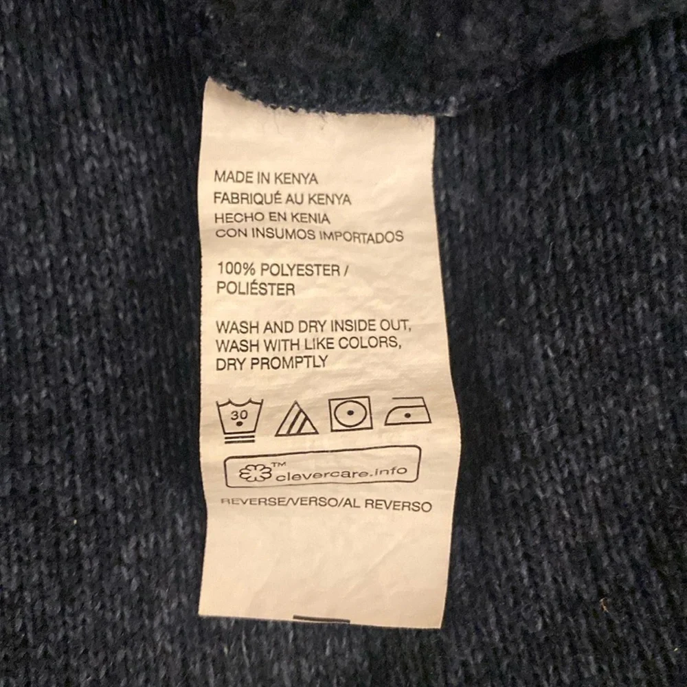 IZOD 1/2 ZIP SWEATER MARBLED NAVY KNIT PULLOVER SWEATER Sz Large